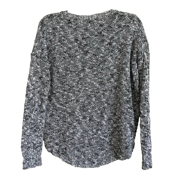 Vince Thick &Thin Tweed Knit Sweater XS Linen Cotton Space Dye Shirttail Hemline - Picture 3 of 10